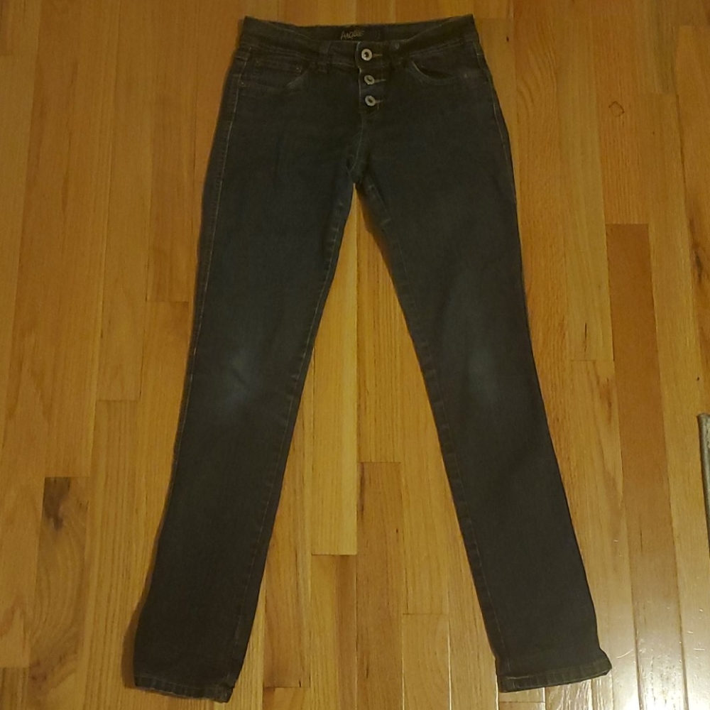 Dark-Wash Multiple-Button Jeans